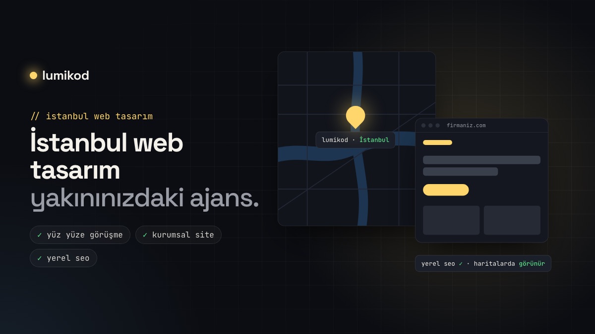 İstanbul web tasarım ajansı Lumikod: İstanbul konumu ve kurumsal web sitesi önizlemesi